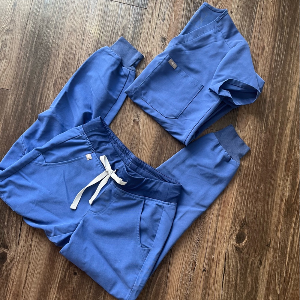 Figs Denim Blue Joggers Scrub Set XXS